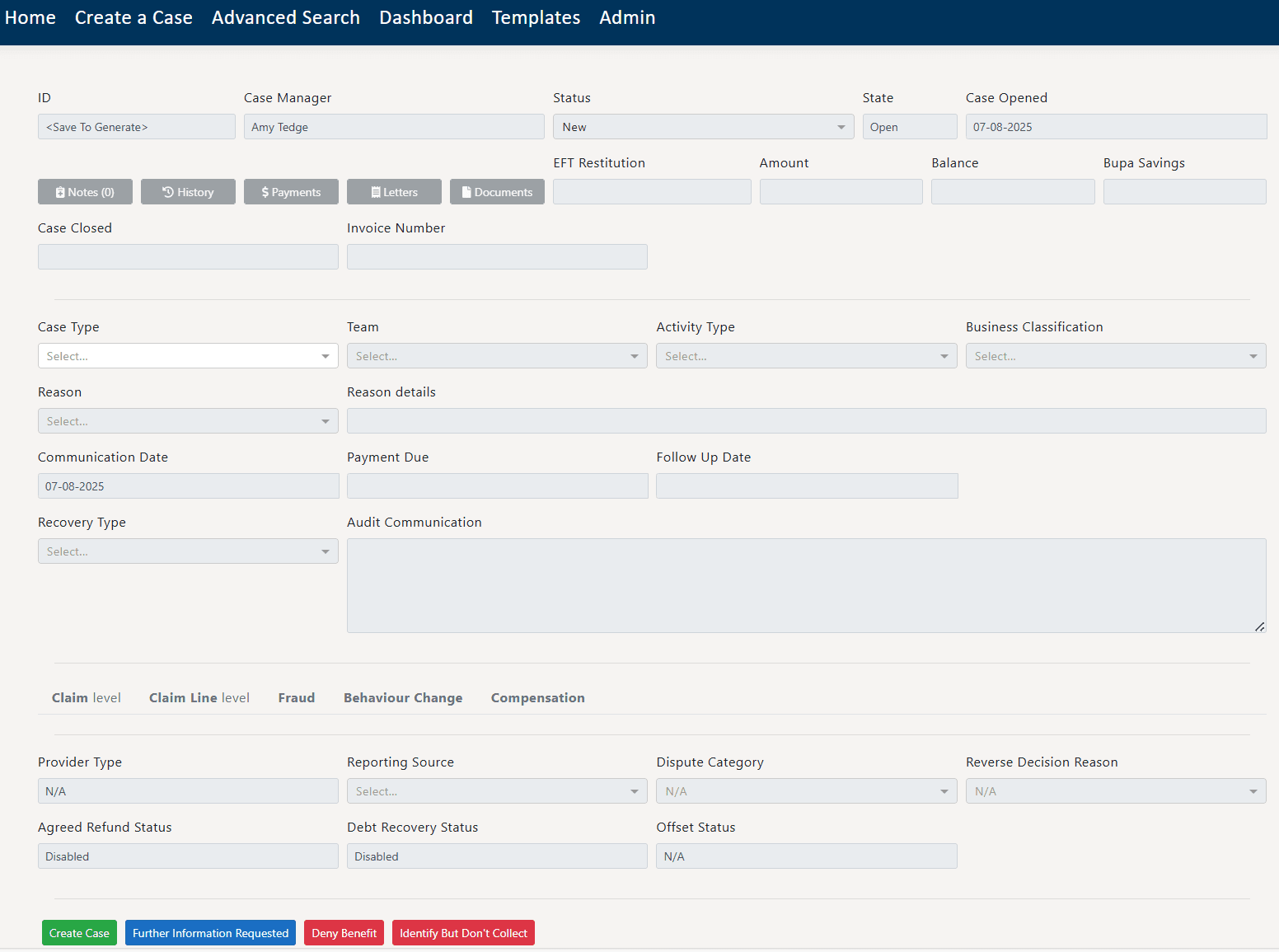 Create a single case
